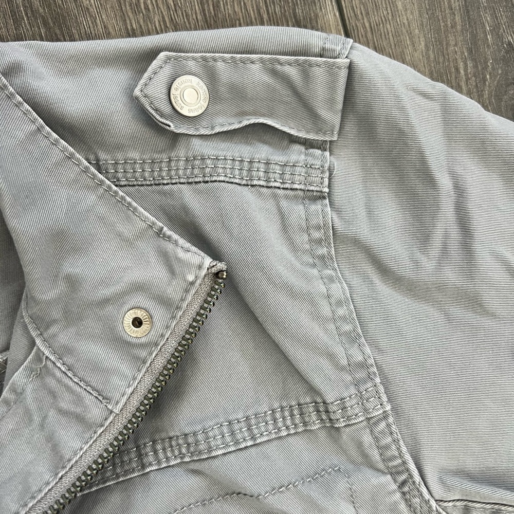 Kensie Jeans Military Utility Jacket Womens Size L Cargo Pockets Zip Front - Picture 5 of 14